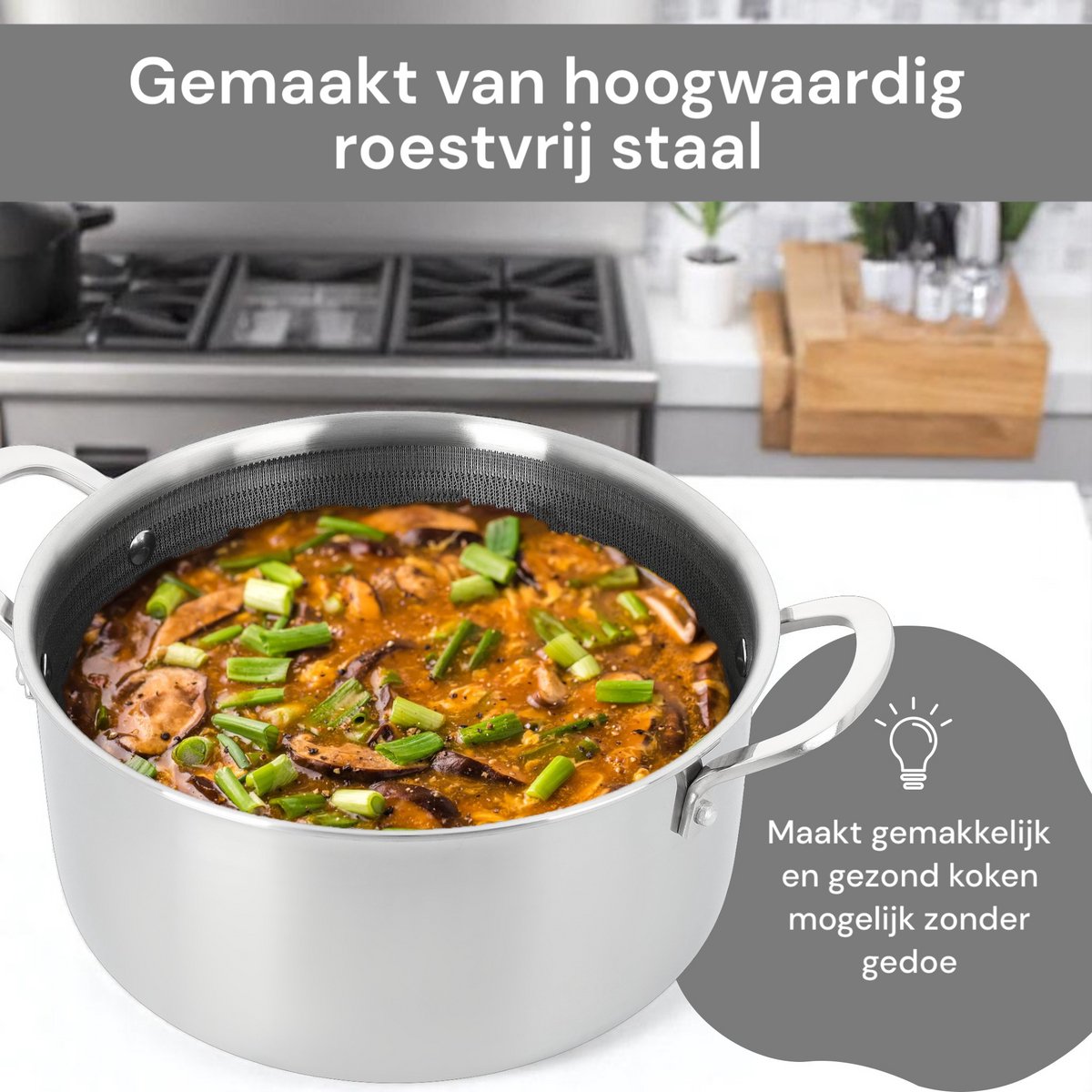 Royal Swiss® Batterie de Cuisine 10 Pièces – Set de Casseroles et Poêles à Induction – Inox Nid d’Abeille – Antiadhésif – Poignées Froides – Image 5
