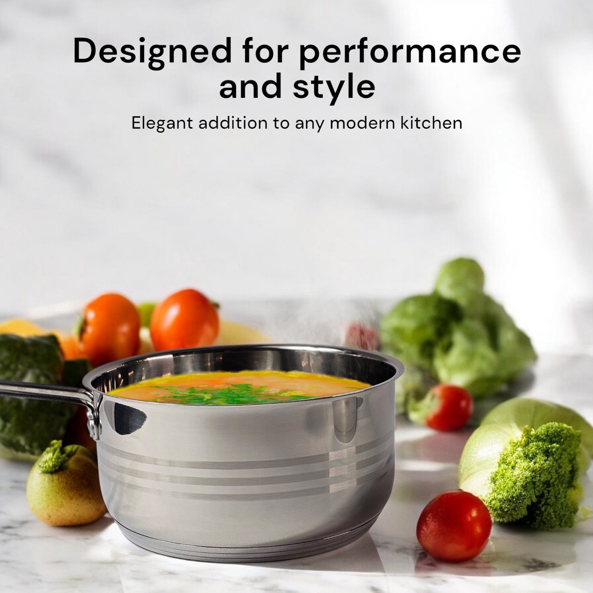 Royal Swiss® Set de 5 Casseroles Empilables en Inox – Ø 12/14/16/18/20 cm – Induction & Tous Feux – Image 5