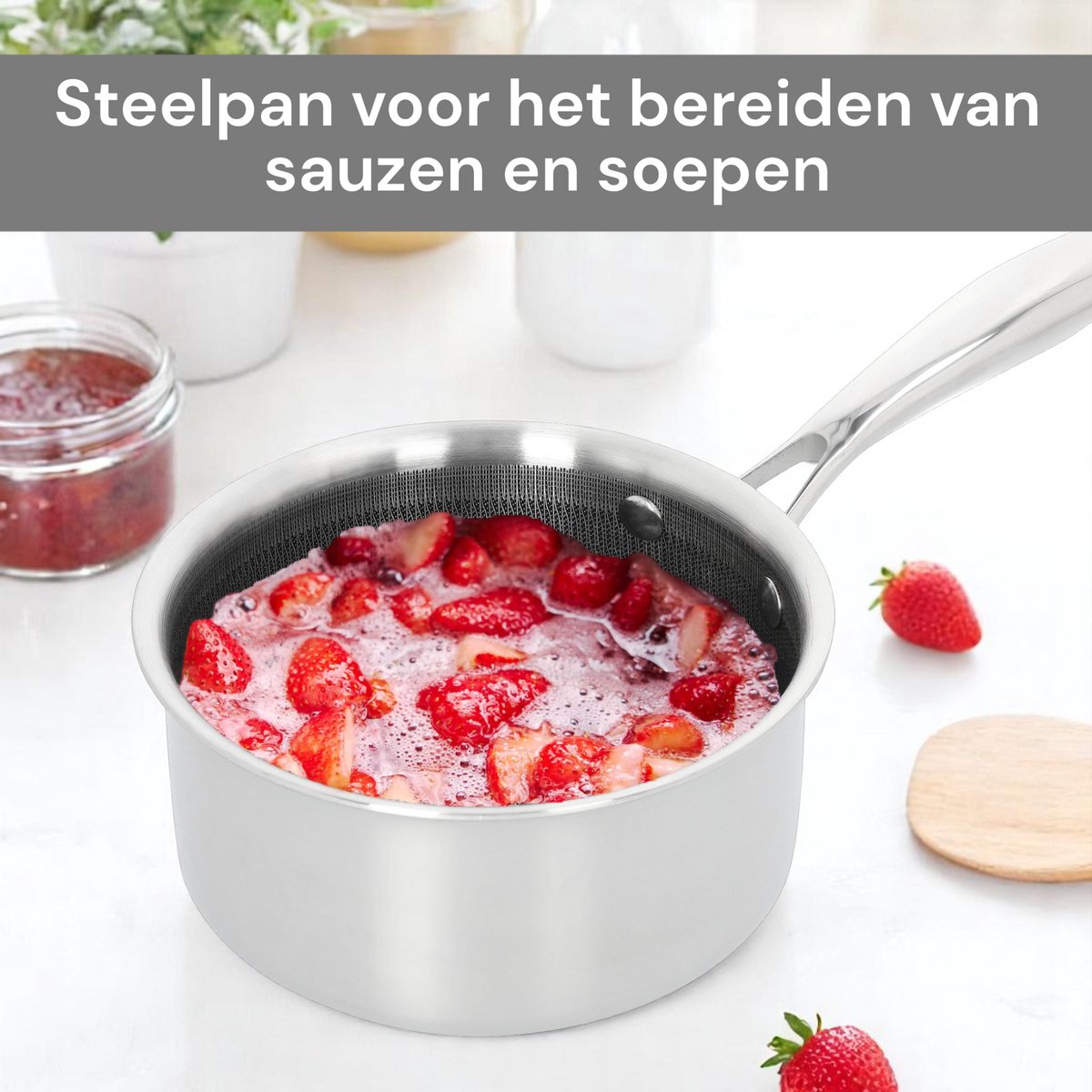 Royal Swiss® Batterie de Cuisine 10 Pièces – Set de Casseroles et Poêles à Induction – Inox Nid d’Abeille – Antiadhésif – Poignées Froides – Image 10
