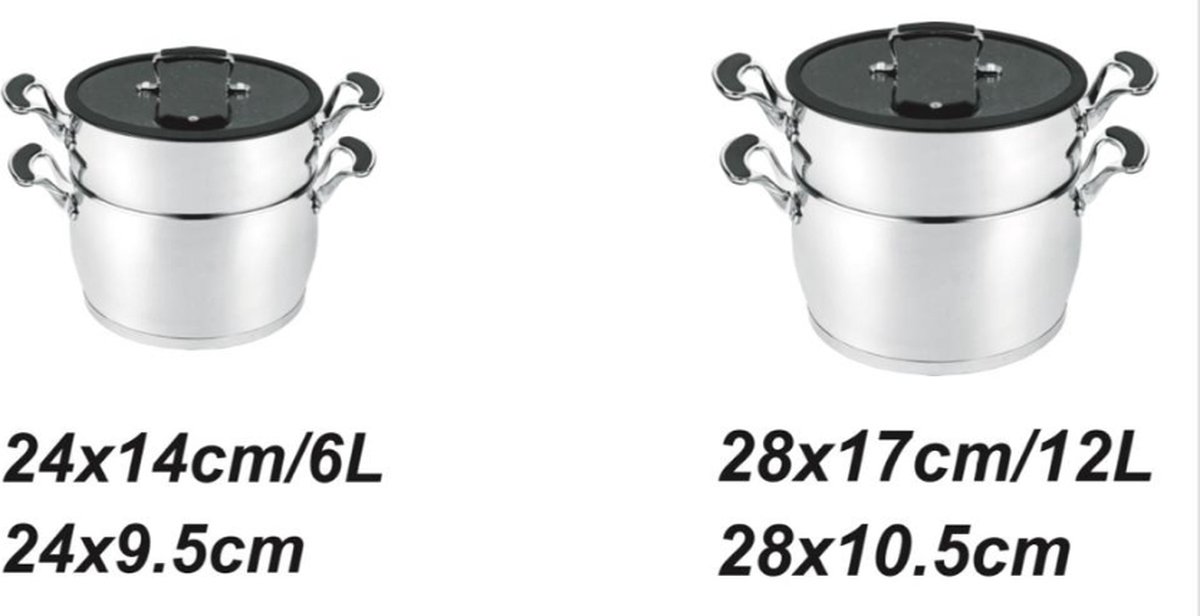 Royal Swiss® Couscoussier en Inox 6L ou 12L – Ø24/28 cm – Revêtement Antiadhésif Effet Pierre – Panier Vapeur & Couvercle en Verre – Image 7