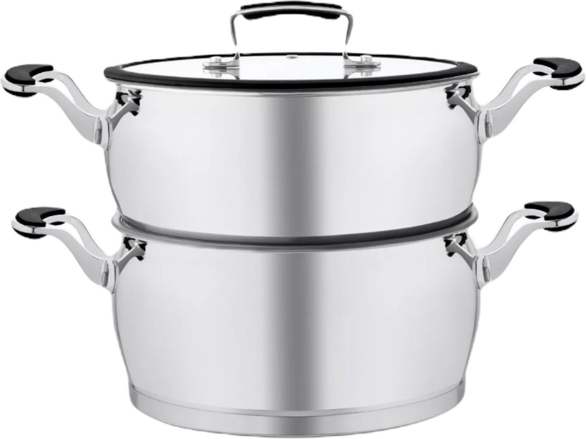 Royal Swiss® Couscoussier en Inox 6L ou 12L – Ø24/28 cm – Revêtement Antiadhésif Effet Pierre – Panier Vapeur & Couvercle en Verre – Image 11