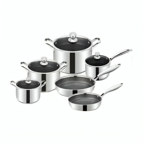 Ensemble de 10 pièces de batterie de cuisine en acier inoxydable