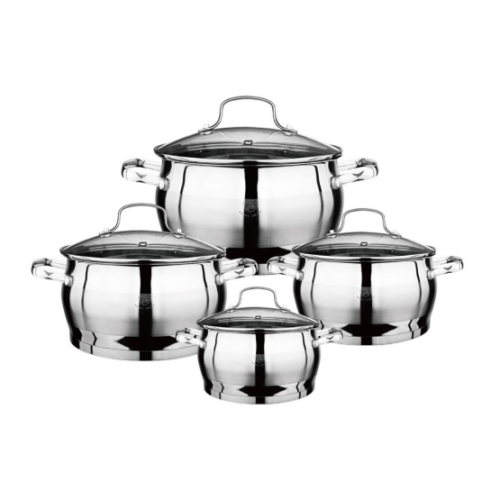 Ensemble de 8 casseroles en acier inoxydable en forme de pomme