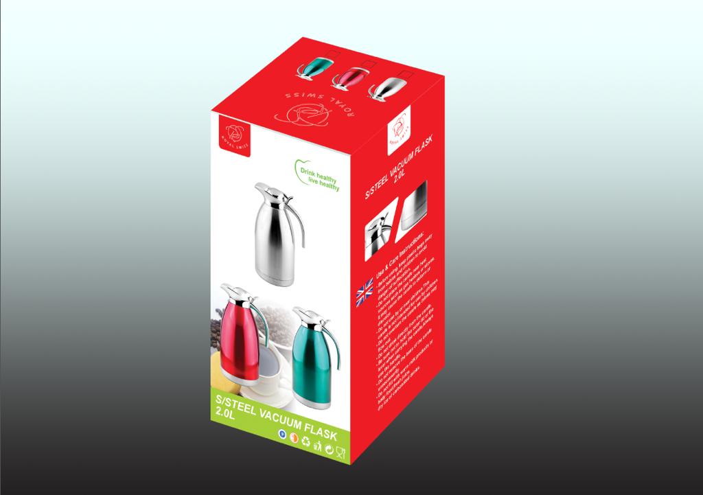 Royal Swiss® Carafe Isotherme Thermos en Inox – 1L, 1,5L ou 2L – Double Paroi – Chaud & Froid – Gris, Rouge ou Vert – Image 11