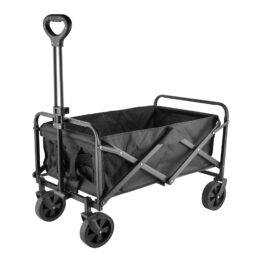Royal Swiss® Chariot de Transport Pliable XL – Chariot de Camping – Roues Pivotantes – Poignée Réglable – Noir