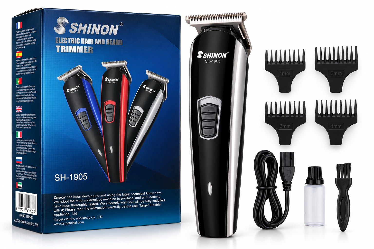 Tondeuse Shinon SH-1905 - boîte et accessoires