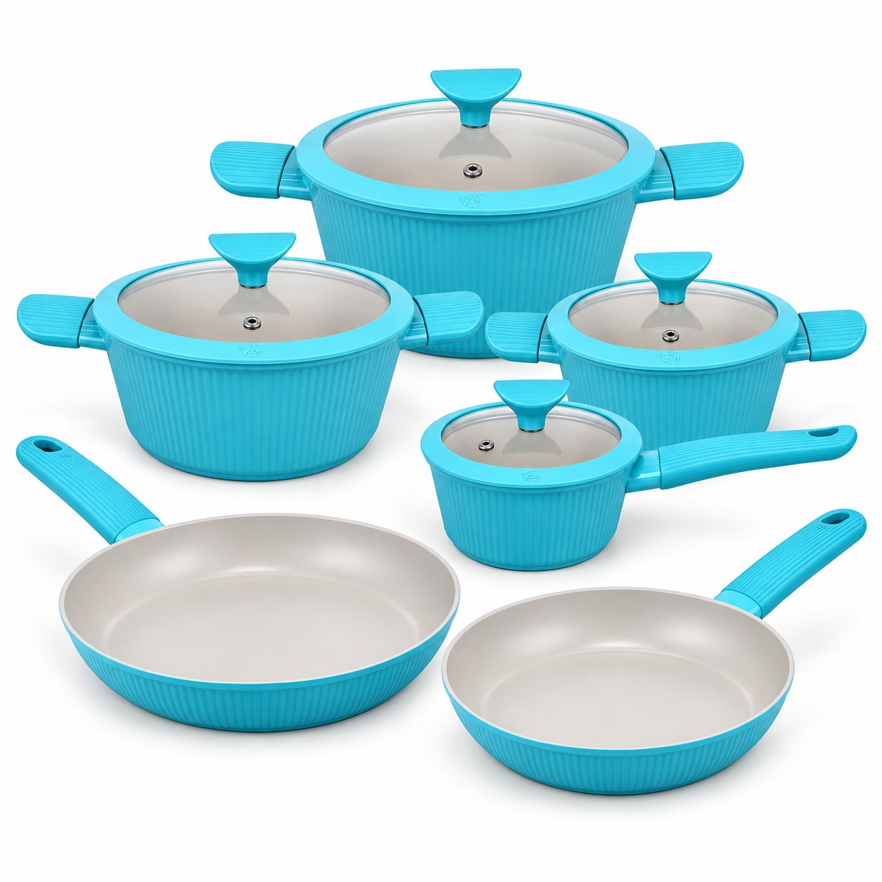 Set de casseroles et poêles bleues Royal Swiss antiadhésif