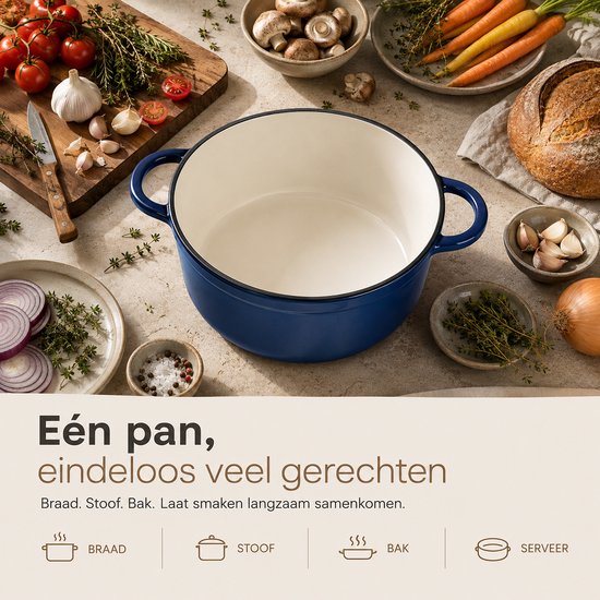 Casserole en fonte émaillée Royal Swiss Bleu 3