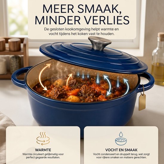 Casserole en fonte émaillée Royal Swiss Bleu 5