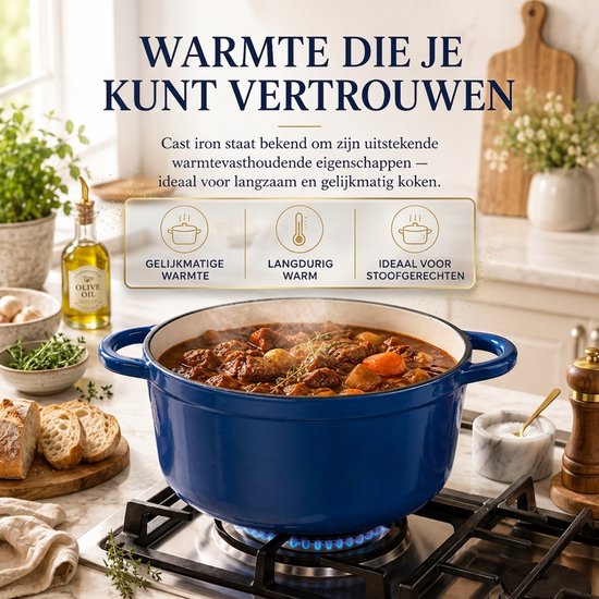 Casserole en fonte émaillée Royal Swiss Bleu 7