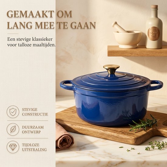Casserole en fonte émaillée Royal Swiss Bleu 8