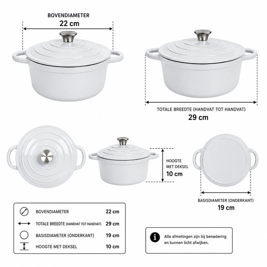 Casserole en fonte émaillée Royal Swiss Crème 2