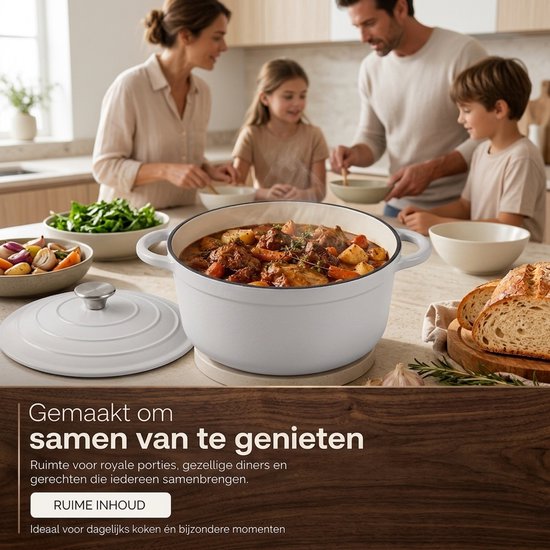 Casserole en fonte émaillée Royal Swiss Crème 7