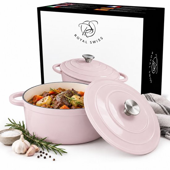 Casserole en fonte émaillée Royal Swiss Rose 1