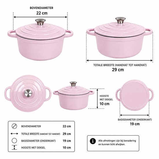 Casserole en fonte émaillée Royal Swiss Rose 2