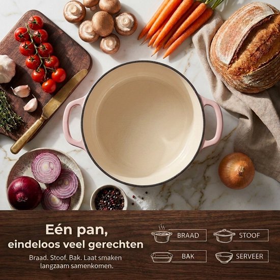 Casserole en fonte émaillée Royal Swiss Rose 6