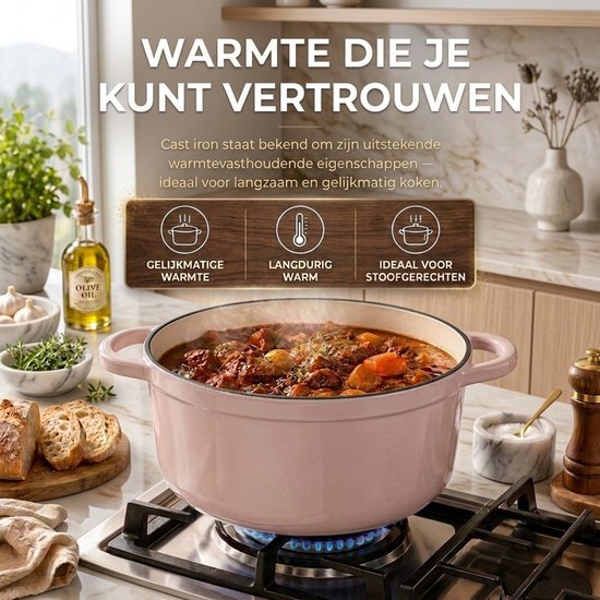 Casserole en fonte émaillée Royal Swiss Rose 7