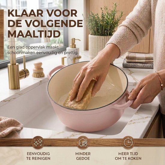 Casserole en fonte émaillée Royal Swiss Rose 8