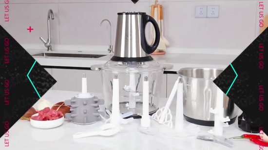 Hachoir électrique Royal Swiss 3L 400W bol inox et verre 2