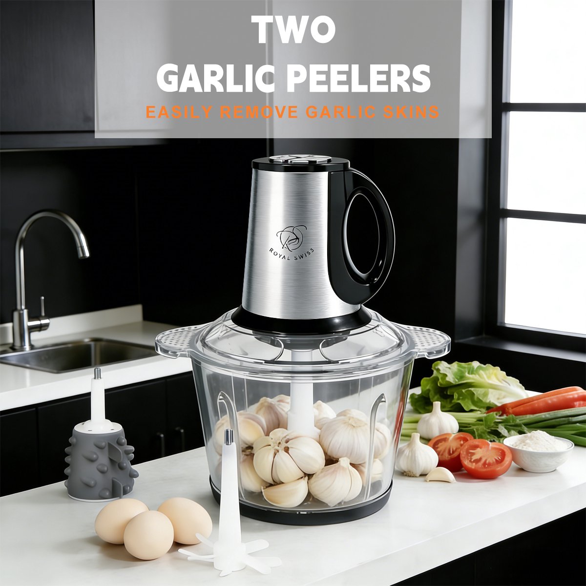 Hachoir électrique Royal Swiss 3L 400W bol inox et verre 7