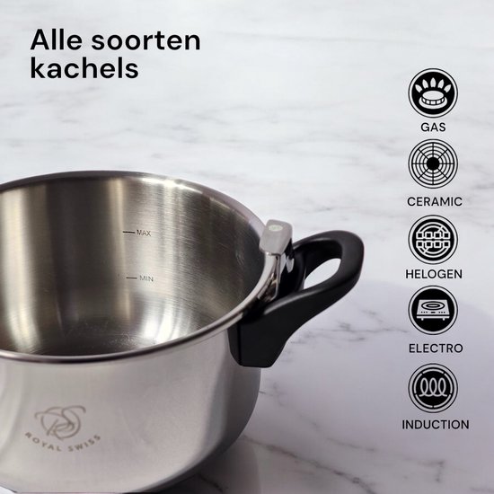 Royal Swiss® Autocuiseur Inox Manuel – Cocotte-Minute 7 Tailles (4L/6L/8L/10L/11L/13L/16L) – Image 4