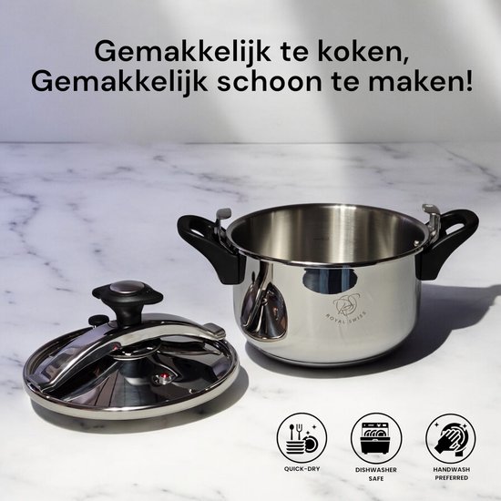 Royal Swiss® Autocuiseur Inox Manuel – Cocotte-Minute 7 Tailles (4L/6L/8L/10L/11L/13L/16L) – Image 5