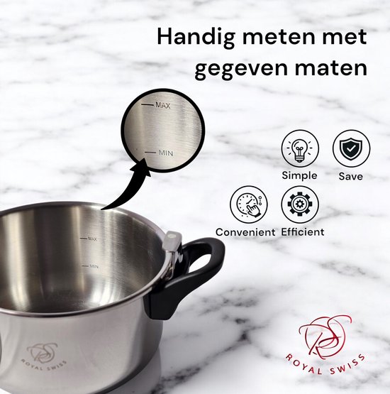 Royal Swiss® Autocuiseur Inox Manuel – Cocotte-Minute 7 Tailles (4L/6L/8L/10L/11L/13L/16L) – Image 6