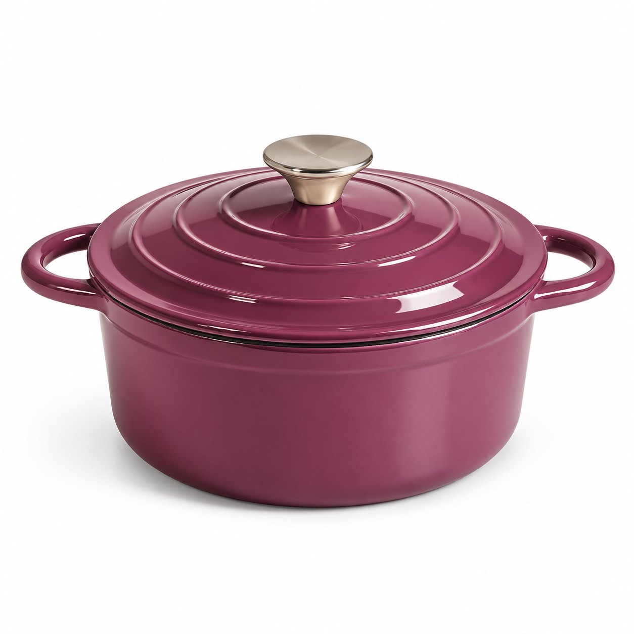 Casserole en fonte émaillée violet avec couvercle