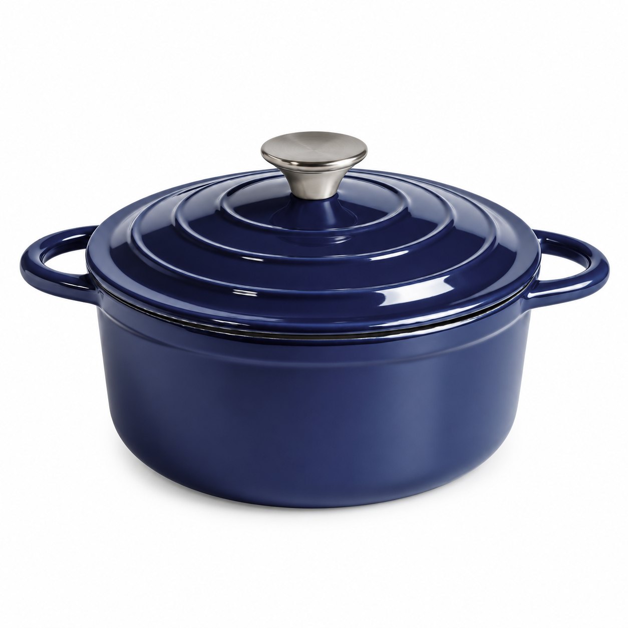 Casserole en fonte émaillée bleu avec couvercle