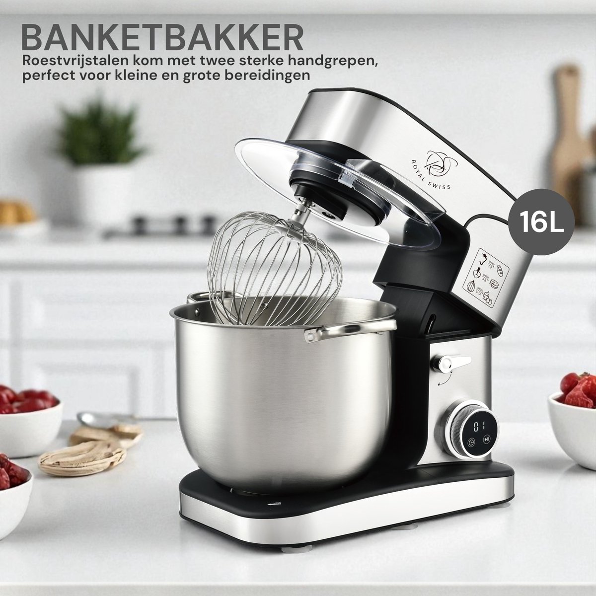 Robot pâtissier Royal Swiss 16L vue de face