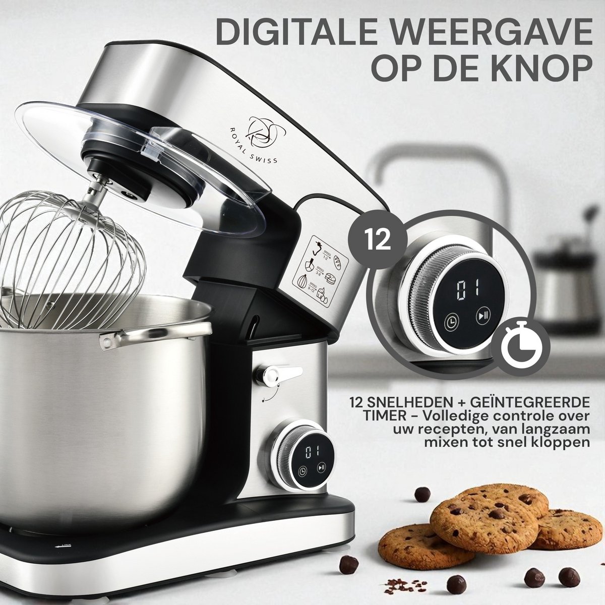 Robot pâtissier Royal Swiss 16L tête inclinable
