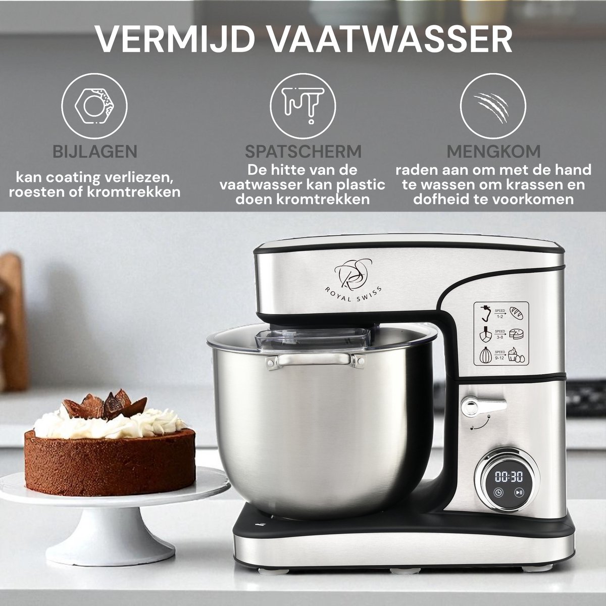 Robot pâtissier Royal Swiss 16L bol en inox