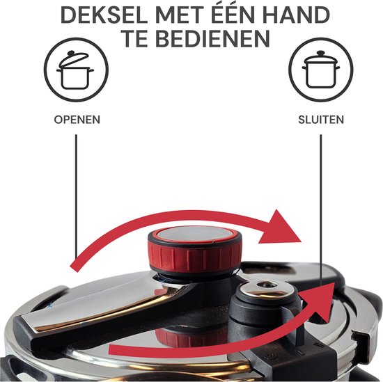 Royal Swiss® Autocuiseur Inox Induction à Clips – Cocotte-Minute 4 Tailles (4L/6L/8L/10L) – Image 2