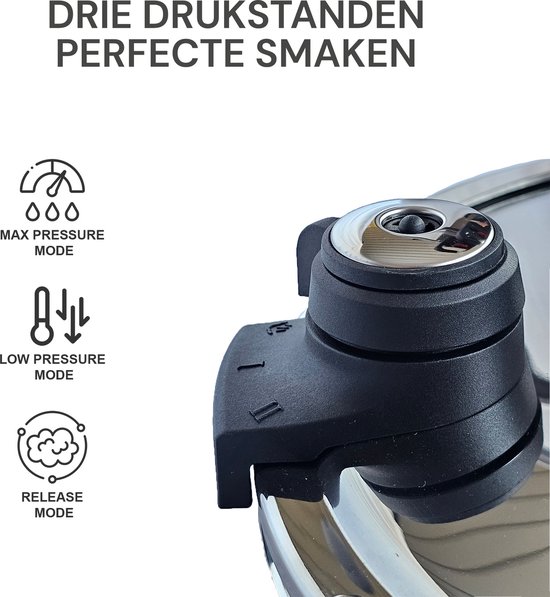 Royal Swiss® Autocuiseur Inox Induction à Clips – Cocotte-Minute 4 Tailles (4L/6L/8L/10L) – Image 5