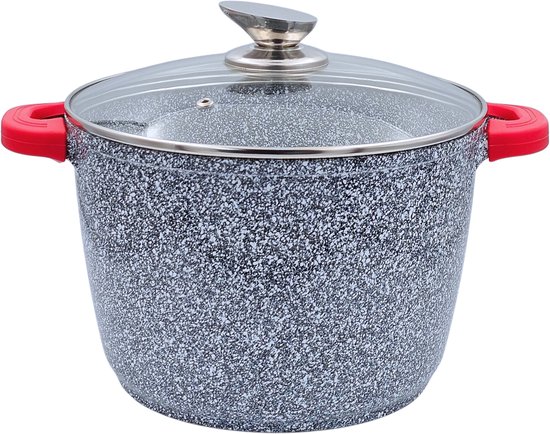 Royal Swiss® Marmite Profonde en Pierre Gris Moucheté – 24cm, 28cm ou 32cm – Revêtement Antiadhésif Induction – Image 2