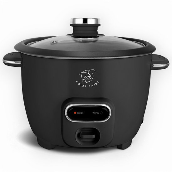 Royal Swiss® Cuiseur à Riz 1.8L ou 2.8L – Couvercle en Verre & Maintien au Chaud – Noir ou Blanc – Image 2