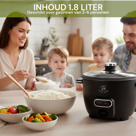 Royal Swiss® Cuiseur à Riz 1.8L ou 2.8L – Couvercle en Verre & Maintien au Chaud – Noir ou Blanc – Image 4