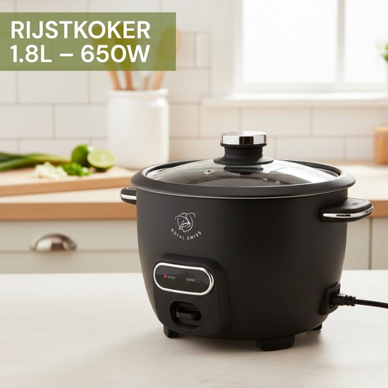 Royal Swiss® Cuiseur à Riz 1.8L ou 2.8L – Couvercle en Verre & Maintien au Chaud – Noir ou Blanc – Image 6