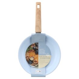 Royal Swiss® Poêle Céramique 24cm ou 28cm – Revêtement Antiadhésif Sans PFAS – Manche Bois – Rose, Bleu ou Vert Clair