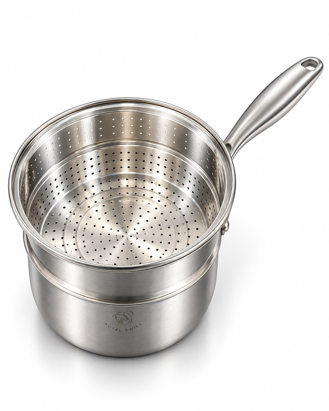 Panier vapeur perforé en inox de la casserole Royal Swiss® 18 cm