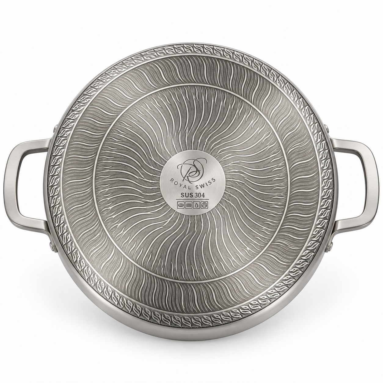 Sauteuse inox Tri-Ply nid d'abeille Royal Swiss - fond gravé SUS 304